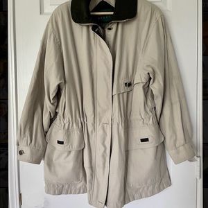 Preston & York Vintage Jacket Size Medium, Cream & Dark Green, Vintage Coat
